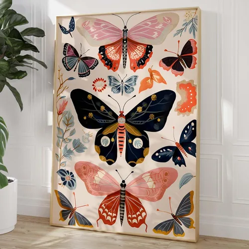 Vista 15 de Be Patient with Yourself Art Butterfly Flower Picture Mental Health Wall Art Watercolor Flower Poster Positive Afirmations Pictures Black Butterfly