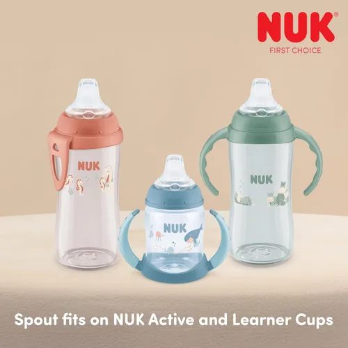 Vista 6 de Tetina de repuesto de silicona NUK para tazas NUK seleccionadas, a prueba de derrames, tetina suave, apta para lavavajillas, sin BPA, transparente