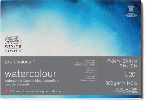 Vista 14 de Winsor & Newton Bloque de papel de acuarela profesional, 7" x 10", prensado en frío