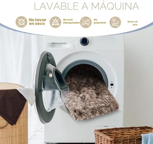 Vista 8 de Alfombrilla de cama para perro, suave y mullida, para jaula de perro, cama para perros pequeños, medianos y grandes, y gatos, lavable Marrón