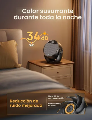 Vista 7 de Dreo Calentador de espacio de 1500 W, inclinación ajustable de 60°, calentadores eléctricos portátiles de 10.5 pies/s para uso en interiores