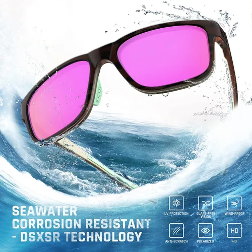 Vista 2 de TOREGE Gafas de sol polarizadas deportivas para hombres y mujeres, lentes de sol para ciclismo, correr, pesca, barco, senderismo, playa, TR66