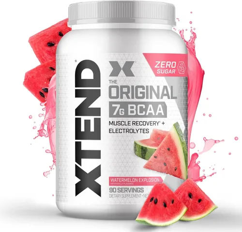 Vista 22 de Xtend Polvo Original BCAA, 7g de BCAAs y 2.5g de L-Glutamina para la Recuperación Muscular, Hidratación y Músculo Delgado, Bebida Sin Azúcar