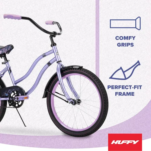 Vista 2 de Huffy Cruiser Bike, Fairmont or Woodhaven Model, 20/24/26 Inch Sizes, Perfect for Casual Rides, Ergonomic Design, Rear Rack and Basket on Woodhaven