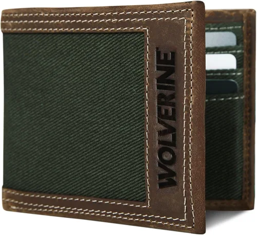 Vista 50 de WOLVERINE Billetera plegable de lona/cuero para hombre