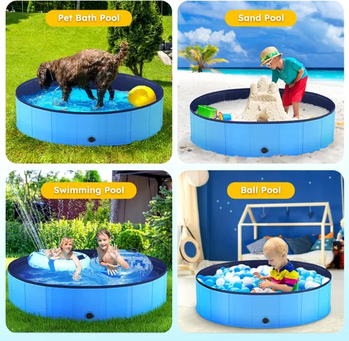 Vista 5 de Niubya Piscina plegable para perros, piscina plegable de plástico