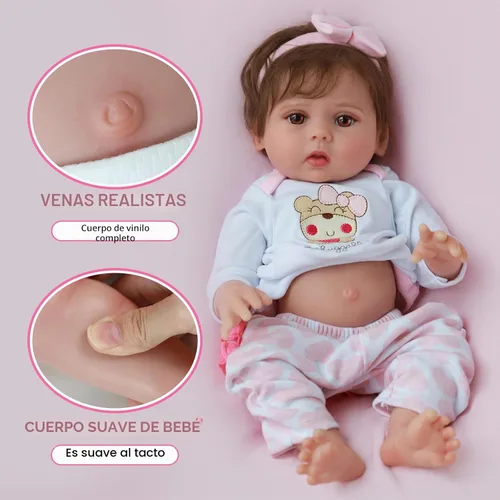Vista 4 de Kaydora Muñecas Reborn Realistas de Bebé - Muñeca de bebé de silicona de 18 pulgadas, muñecas de vida real con cuerpo completo de vinilo, muñeca