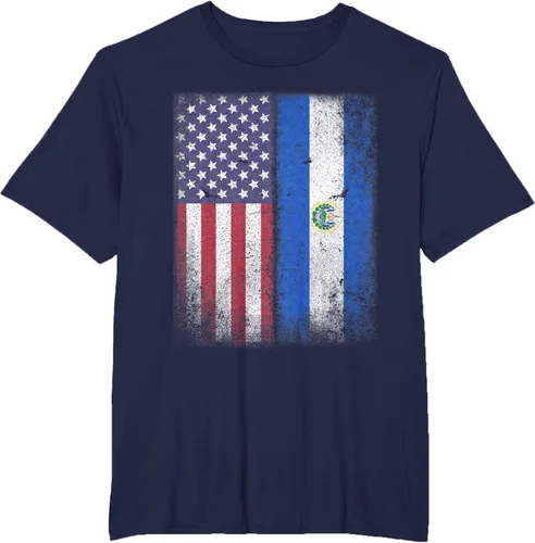 Vista 19 de Salvadoran American Flag El Salvador Salvadorean Salvadorian T-Shirt for Women Kids Men