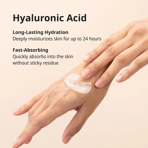 Vista 2 de Gel de agua hialurónico, hidratante facial ligero sin aceite con ácido hialurónico para hidratación profunda, crema de gel de absorción rápida