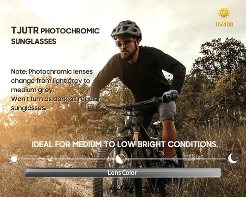 Vista 2 de TJUTR Lentes de sol fotocromáticos polarizados para hombre para conducir de día y noche, antirreflejos, ideales para condiciones de luz baja a media