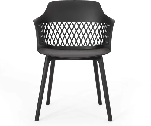 Vista 4 de Christopher Knight Home Madeline - Silla de comedor al aire libre (juego de 2), color negro