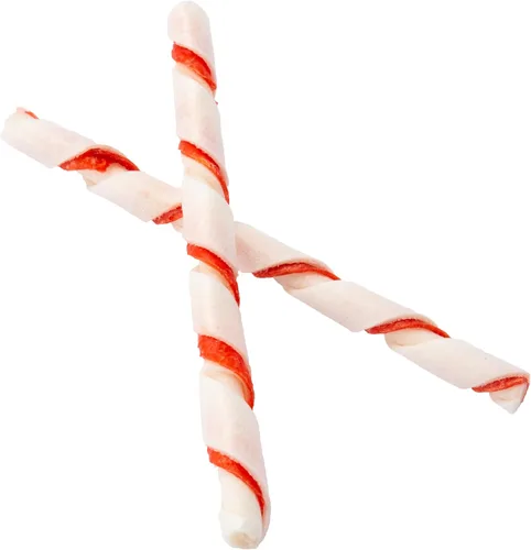 Vista 3 de Dingo Twist Sticks - Golosinas para perros de cuero crudo con pollo real, 50 unidades Long-Lasting Rawhide With Real Chicken, Provides Protein