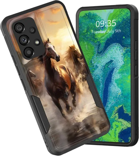 Vista 44 de Funda protectora para Galaxy A13 5G, doble capa híbrida resistente a prueba de golpes, policarbonato duro, silicona suave, TPU, funda protectora