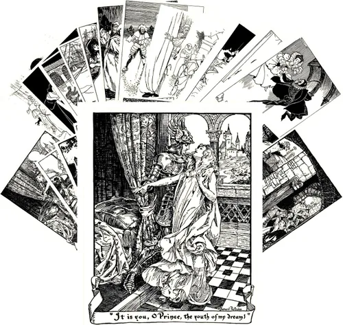 Vista 7 de PIXILUV Postales vintage 24 unids Poor Jack Vintage libro grabado ilustración