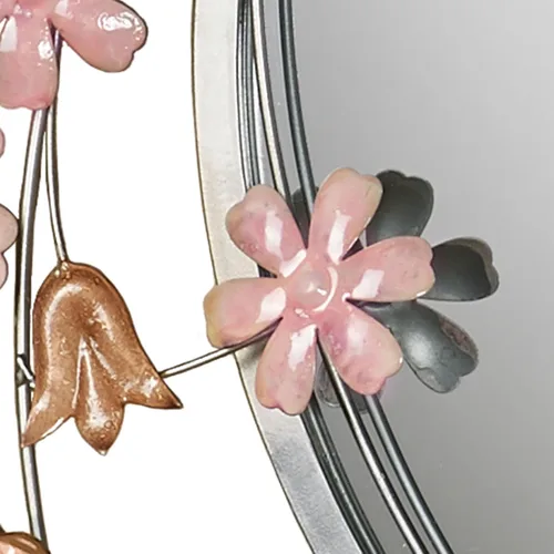Vista 4 de Touch of Class Wildflower Reflections - Espejo de pared redondo floral rosa de 33 pulgadas de diámetro x 2 D