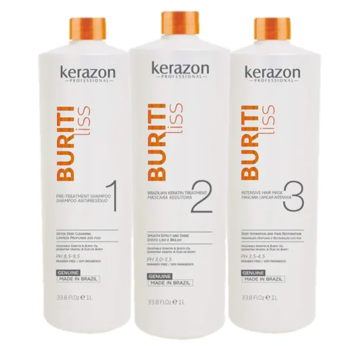 Vista 11 de Kit de tratamiento de alisado de queratina brasileña 2fl.oz Buriti Liss Collagen Pro para todo tipo de cabello