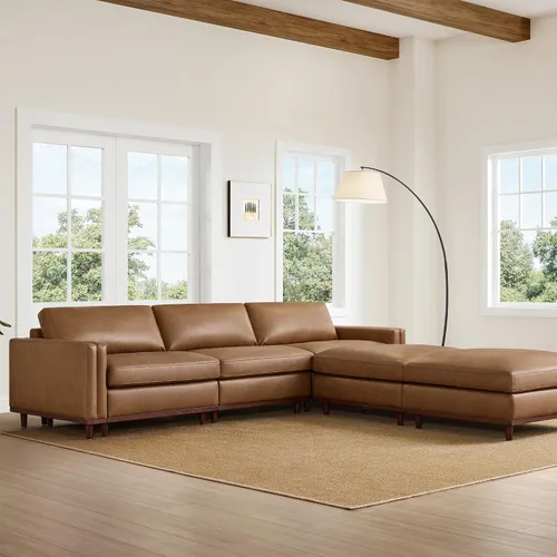 Vista 7 de CHITA 118" Sofá Modular Seccional Convertible de Lujo Super Grande en Forma de L, Sofá Moderno Relleno de Plumón Certificado FSC, Sofá de Nube