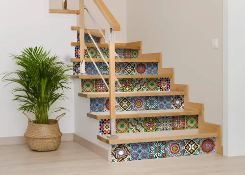 Vista 8 de Calcomanías para azulejos, juego de 24 piezas (2 x 12 piezas) auténticas calcomanías tradicionales de azulejos de Talavera, calcomanías