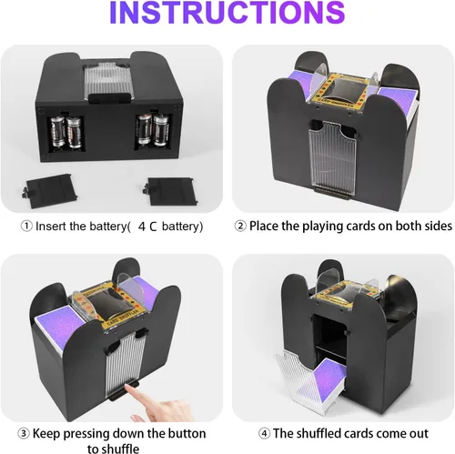 Vista 7 de FEIERYA Barajador automático de cartas 2 barajas y 6 barajas