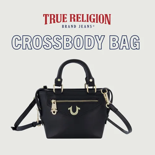 Vista 2 de True Religion Monedero, Bolso de mano para mujer con correa cruzada, color negro, Negro