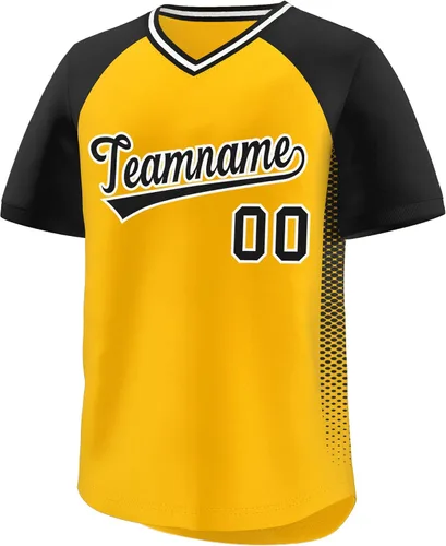 Vista 17 de Camiseta de béisbol personalizada con cuello en V para hombres, mujeres y jóvenes, camisetas de béisbol personalizadas con costuras o estampadas