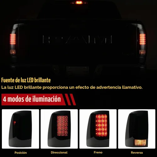 Vista 3 de Luces traseras LED para Dodge RAM 1500 2009-2018/2500 3500 Luz trasera LED