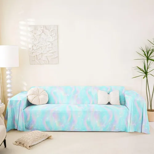 Vista 19 de Erosebridal Funda de sofá retro color beige y blanco, 71 x 91 pulgadas, estilo granja, protector de sofá, protector de sofá para hombres y mujeres