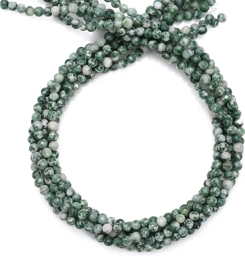 Vista 2 de BEADIA Cuentas redondas de jade africano natural de piedra suelta semipreciosas para hacer joyas 4MM 38cm/hebra