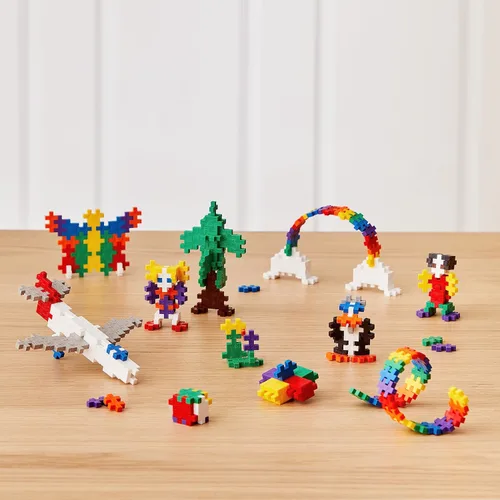Vista 4 de Plus Plus Juego de 240 piezas básicas de mezcla de tubos y placa base, mini bloques de construcción entrelazados, juguetes de tallo para niños