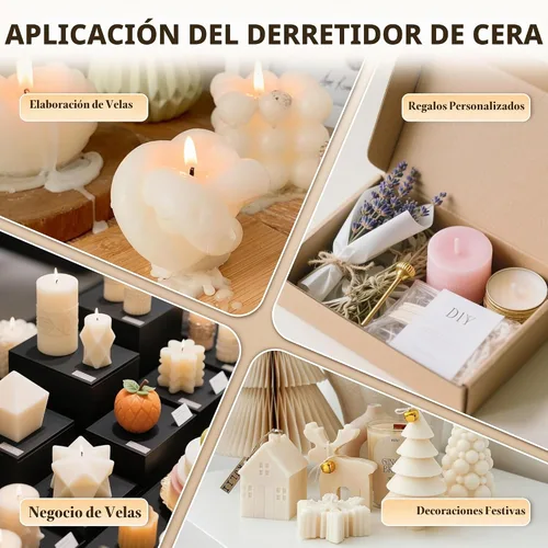 Vista 7 de Derretidor eléctrico de cera de vela para la fabricación de velas, uso doméstico y comercial 12 lb Capacity Melts Wax Evenly. Adjustable
