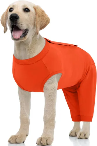 Vista 42 de Kuoser Traje de Cirugía para Perro Hembra Esterilización Macho Castración, Manga de Pierna de Perro para Dejar de Lamer Enterizo Suave para Perro