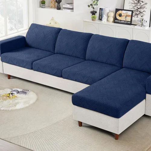 Vista 20 de Ruaozz Fundas de Cojines de Sofá para Sofá Seccional Fundas de Cojines de Asiento Elásticas Fundas de Sofá Lavables para Muebles Suaves