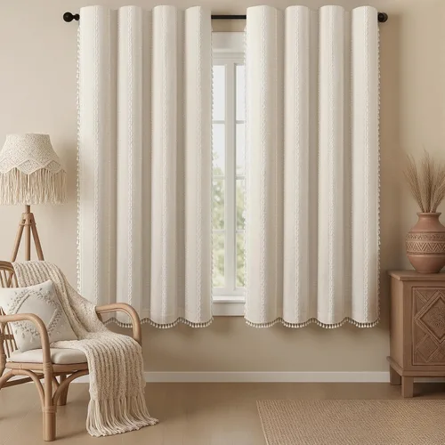 Vista 34 de Cortinas opacas estilo bohemio verde salvia de 96 pulgadas, 2