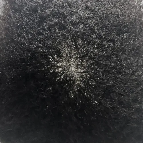Vista 4 de LYRICAL HAIR Afro Toupee 360 unidades de cabello afro ondulado para hombres negros, sistema de reemplazo de inyección de poliuretano de piel fina