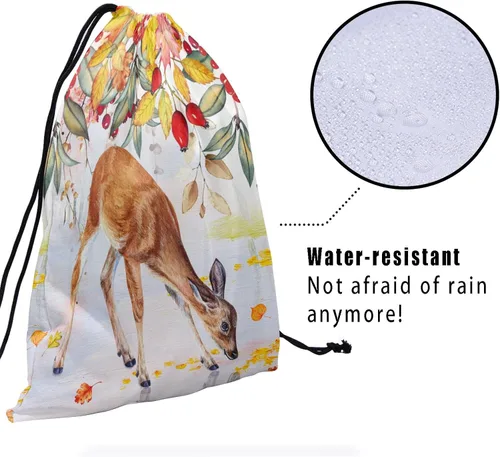 Vista 151 de Bolsa de agarre de gimnasia de piel de animal, bolsa de gimnasia con cordón ajustable, bolsa de cuerda para fauna silvestre, Mariposas Galaxy