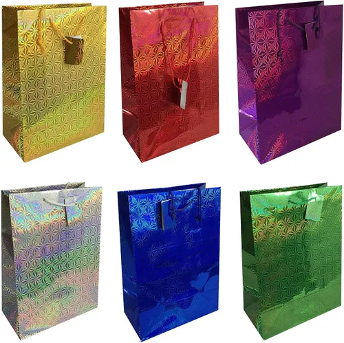 Vista 5 de allgala GP50302 - Bolsas de regalo con holograma (paquete de 12, 13 x 10 pulgadas, grandes)