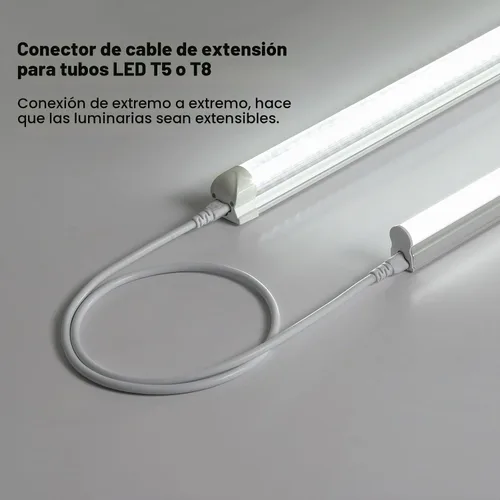 Vista 7 de Cables de extensión de 3 pies T5 T8 Cable de alimentación de cable de lámpara, conector LED de doble extremo hembra, cable de conexión de lámpara