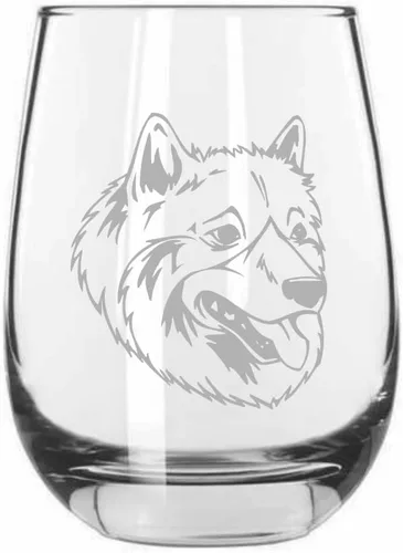 Vista 429 de Shar Pei (chino) - Vaso de vino sin tallo grabado para perro, 15.25 onzas