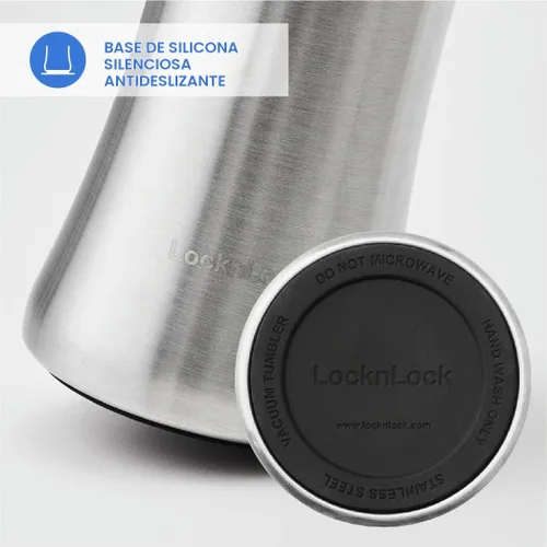 Vista 5 de LocknLock - Vaso para cerveza con tapa para bebida, cóctel, sin condensación, doble pared aislada, acero inoxidable, vajilla estilo pilsner, 560ml