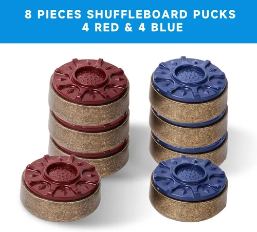 Vista 4 de GSE Games & Sports Expert Juego de 8 discos de tejo de 2-1/8" o 2-5/16" para accesorios de mesa de tejo (cromo/bronce) for Shuffleboard Table