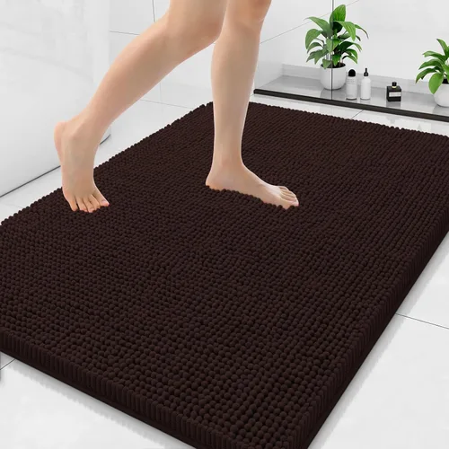 Vista 85 de Arotive Alfombras de baño de felpilla extrasuaves y absorbentes, de 24 x 16 pulgadas, lavables a máquina, parte trasera de goma antideslizante