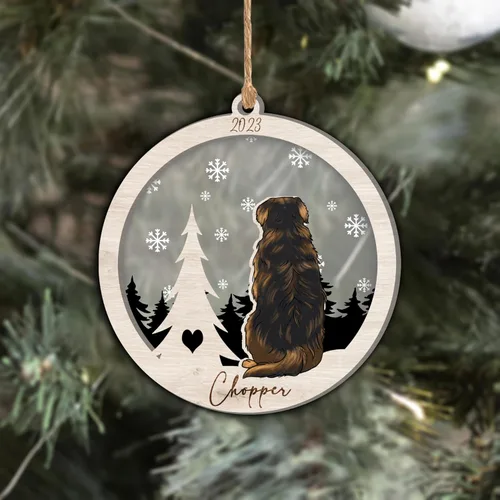 Vista 18 de Nazenti Adorno de Navidad conmemorativo personalizado, regalo personalizado de recuerdo de perro, condolencias por pérdida de mascotas, sabueso