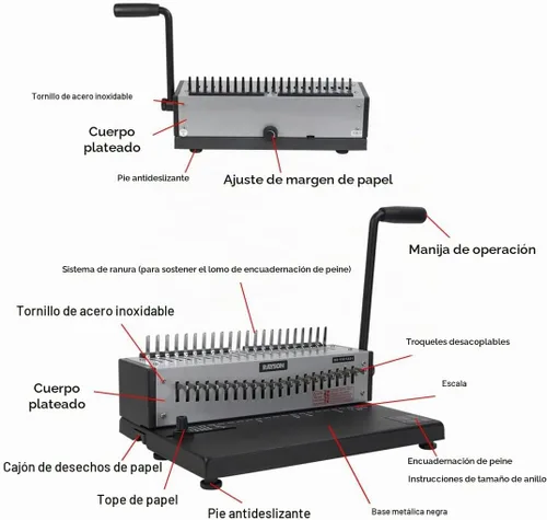 Vista 2 de RAYSON SD-1501A21 - Carpeta de peine, 21 agujeros, perforadora de 15 hojas