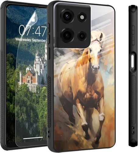 Vista 22 de Funda para Motorola Moto Edge 2022, cubierta trasera de vidrio templado con protector de pantalla, funda protectora a prueba de golpes para Motorola