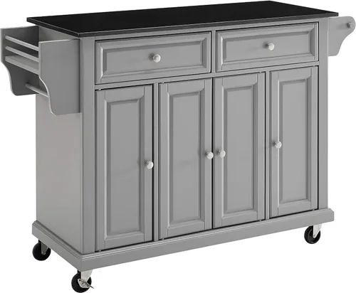 Vista 17 de Crosley Furniture isla de cocina con ruedas, Madera, Negro