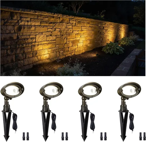 Vista 32 de Gardenreet Luz de Inundación de Latón Sólido - Iluminación de Lavado de Pared LED de Bajo Voltaje para Paisaje 12V, Impermeable IP65 para Exterior