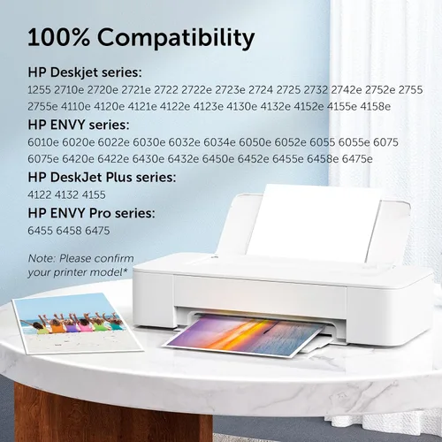 Vista 2 de Abfray Cartuchos de tinta remanufacturados de repuesto para HP 67 XL de alto rendimiento para Envy 6055e 6055 6052 6075 Envy Pro 6455e 6455 6475