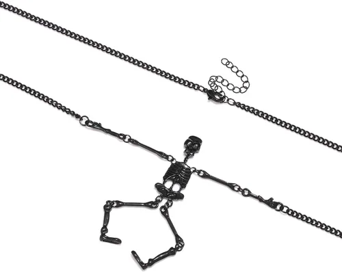 Vista 5 de XOCARTIGE - Collar de esqueleto de Halloween para mujer, diseño de calavera fantasma