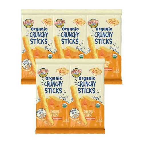 Vista 8 de Earth's Best Alimento orgánico para bebés, aperitivo de dentición disoluble para bebés de 6 meses en adelante, palitos crujientes de verduras