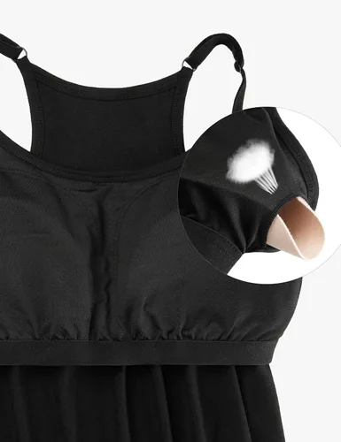 Vista 4 de Hibelle Camisetas sin mangas para mujer con espalda cruzada para entrenamiento y yoga con brasier estante incorporado